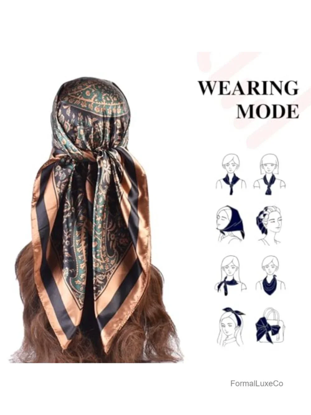 35x35 Silk Feel Square Scarf Neck Scarf for Men Women Pocket Square Head Scarf